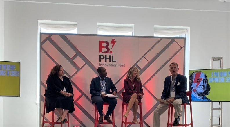 Kathy Ochroch, Anthony Gay, Karen Buck, and Grant Palmer speak at B. PHL Innovation Fest 2021, September 29, 2021