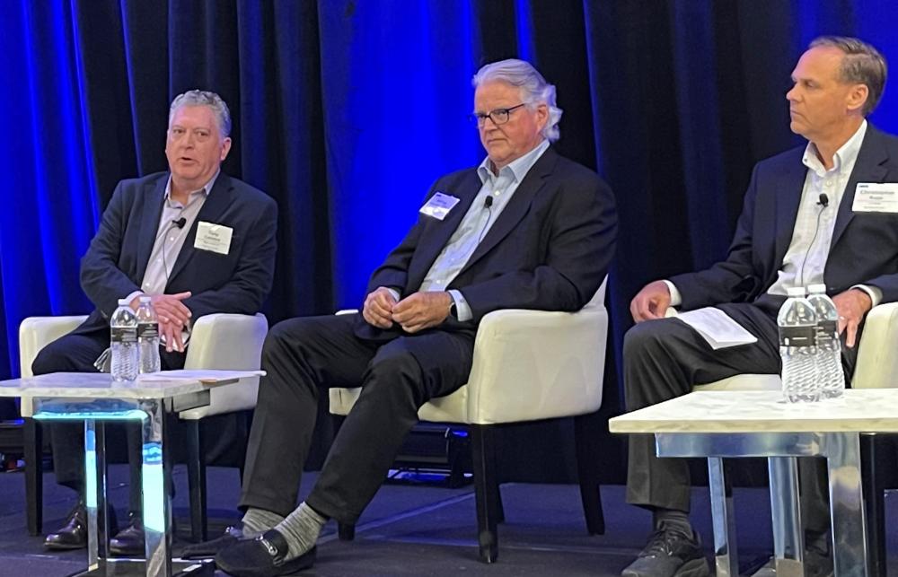 Tony Callobre (far left) speaks on the “Special Assets: Are the White Gloves Off?” panel at the 2nd Annual Bank Special Assets & Credit Officer’s Forum (West), July 19, 2022.