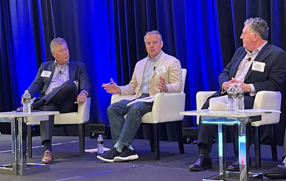 Ken Ottaviano (center) speaks on the “Special Assets: Are the White Gloves Off?” panel at the 2nd Annual Bank Special Assets & Credit Officer’s Forum (West), July 19, 2022.