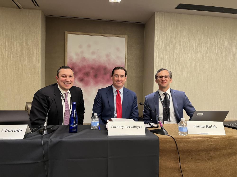 Justin Chiarodo and panelists pose for a photo at ACI’s 10th Advanced Forum on False Claims and Qui Tam Enforcement on January 24, 2023